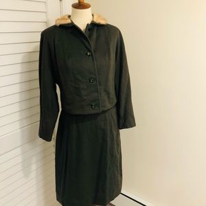 Abraham & Straus Mink Collar Jacket & Skirt Suit